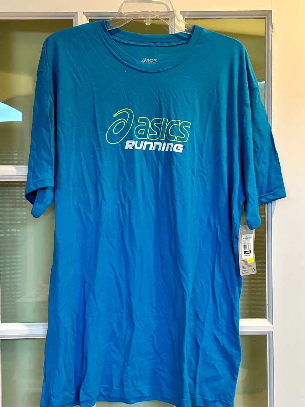 ASICS Men’s Teal Blue Running Tee with Logo